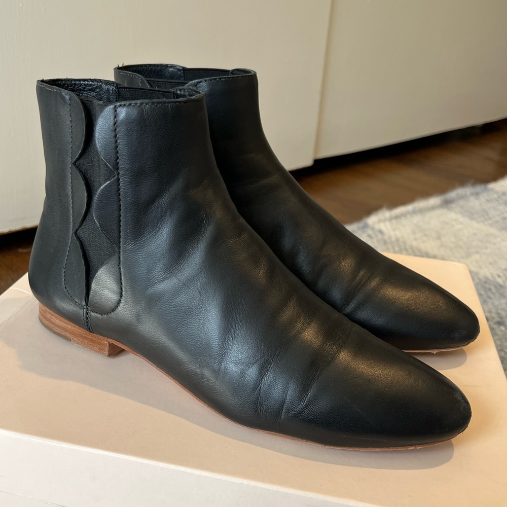 Loeffler Randall Scalloped Indie Bootie, Black, Size = 8.5 - Picture 2 of 7